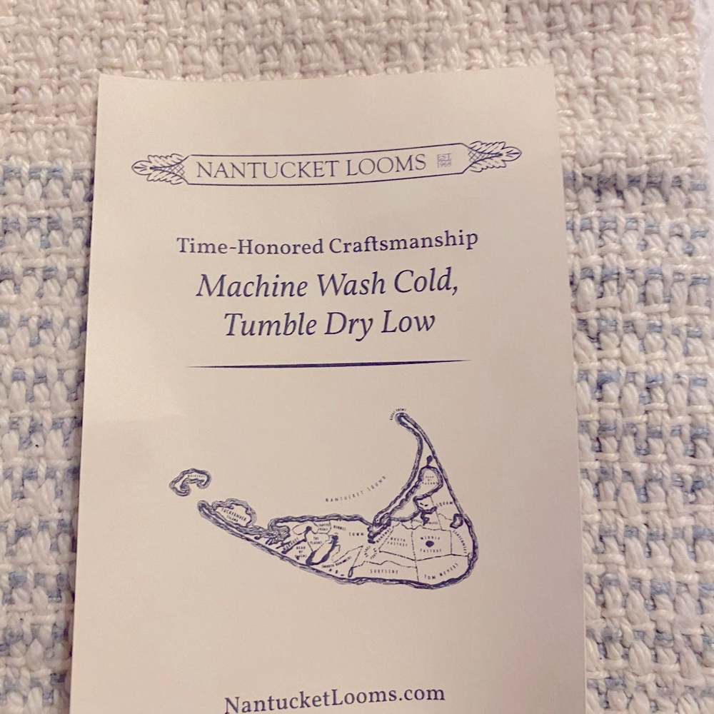 Nantucket Looms Handwoven Kitchen Towel. NEW with tissue, ribbon and gift bag